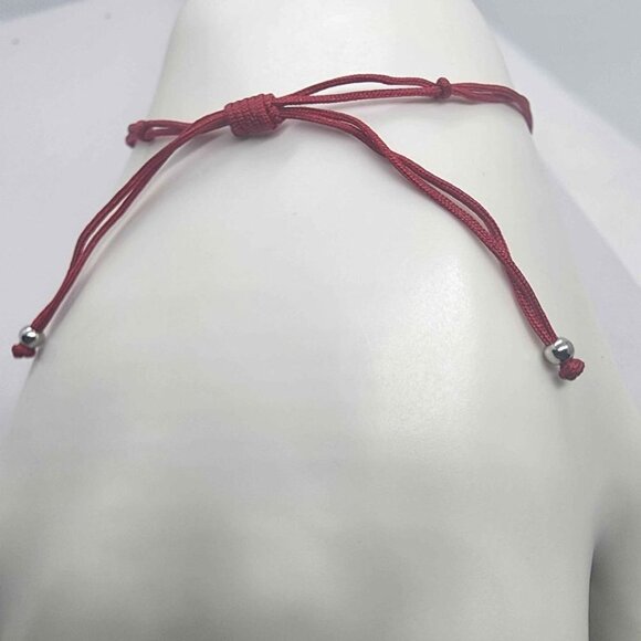 Sterling Silver 925 Heart Design WIth Red String Bracelet - Picture 2 of 3